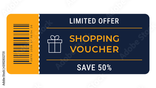 shopping voucher template black and yellow colors