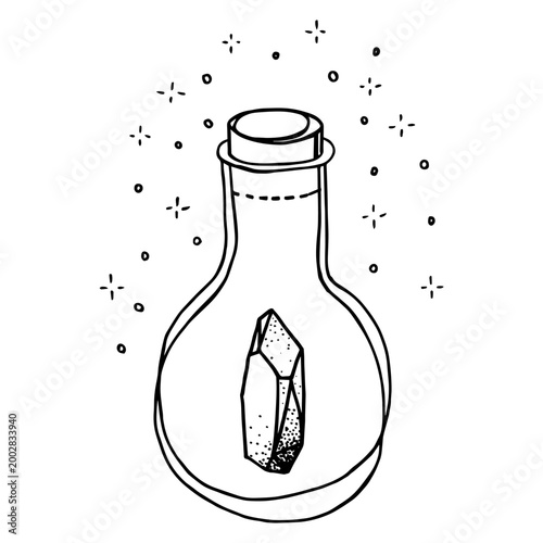 Bottle sign. Wicca and pagan tradition. Hand drawn vector element