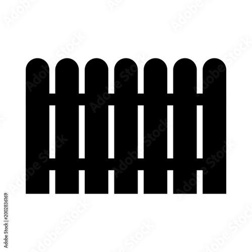 Isolated vector wooden fence shape. Black vector fence symbol icon.