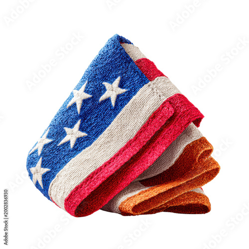 Folded American flag with stars and stripes symbolizing memorial day honor and respect for service and sacrifice