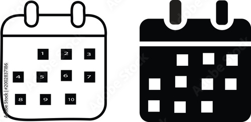 Calendar icon set. Calender symbol. calendar vector icon
