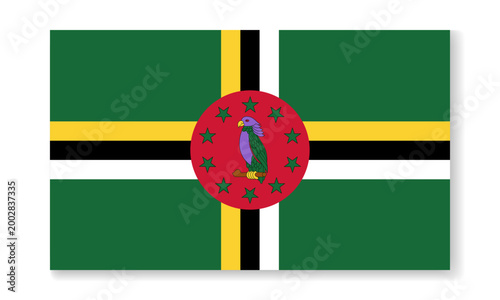 Dominica national flag in flat style. Vector flat illustration.