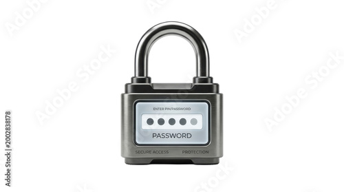 A closeup of a secure brass padlock and metal key isolated on white symbolizes safety, protection, and private access for a locked or closed steel object