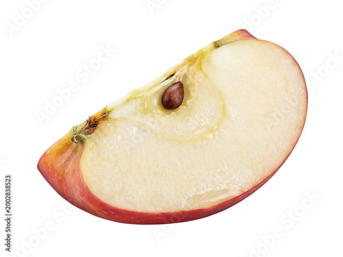 Tableau sur toile Fresh Red Apple Slice with Seed Isolated on Transparent Background