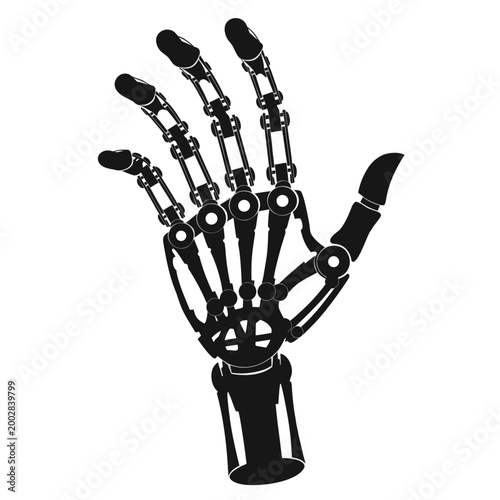 Robotic hand, mechanical limb, cybernetic arm, metal prosthetic