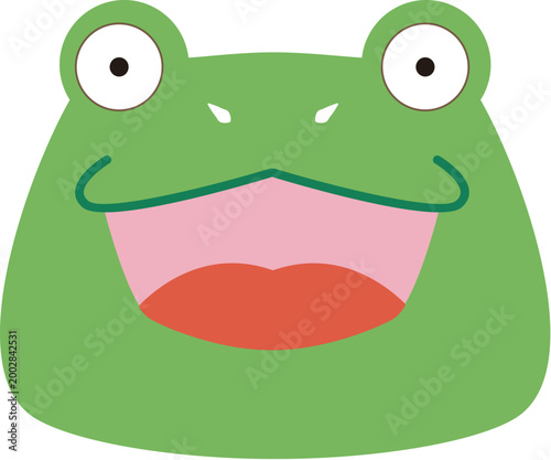 Картината върху платно frog laughing head cartoon style