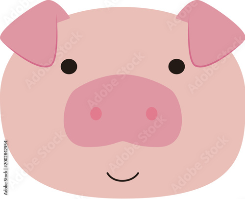 Bild auf Leinwand pig head cartoon style