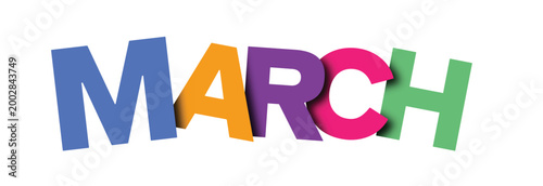 Colorful March Typography Illustration