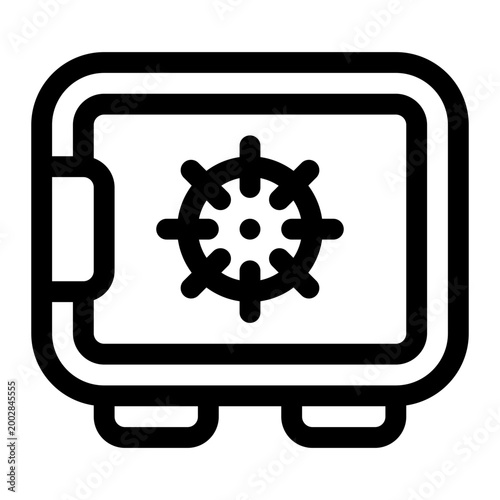 Vault Safe Outline Icon, Security Lock, Protection Storage