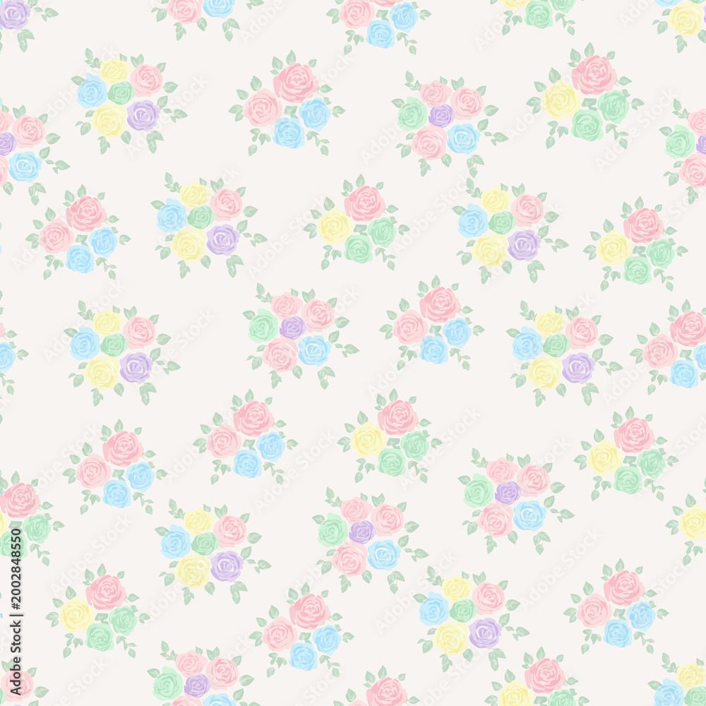 Fototapeta premium Vintage Style Rose Pattern for Textile and Wallpaper