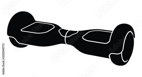 Self balancing scooter silhouette on a white background