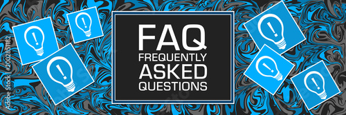 Canvastavla FAQ - Frequently Asked Questions Blue Grey Abstract Text Squares Bulb