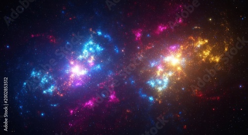 Vibrant Cosmic Nebula with Glowing Stars and Galactic Dust.