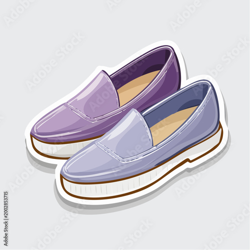 Pair of Lavender and Purple Loafers