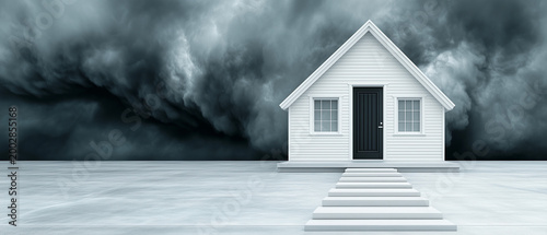 Apocalyptic Storm Scene with Swirling Cloud and Church Steeple