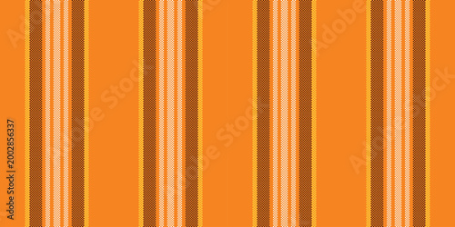 Ftyling vector texture pattern, femininity lines stripe textile. Puality seamless background fabric vertical in bright and orange colors.