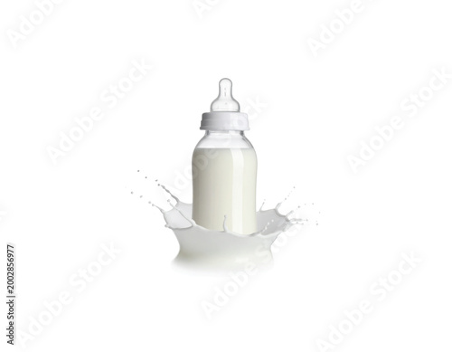 A baby bottle on a white background.