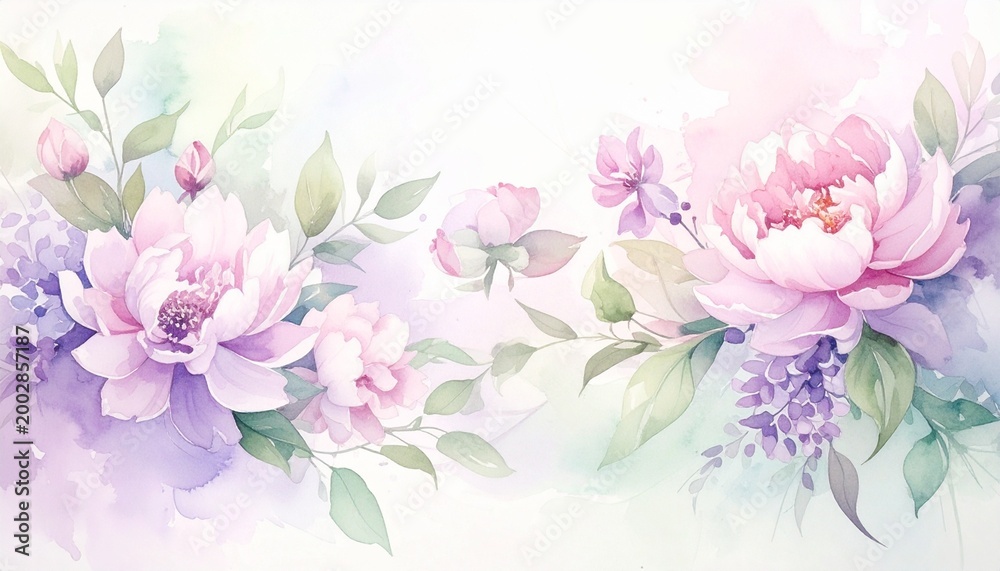 Fototapeta premium watercolor flowers background