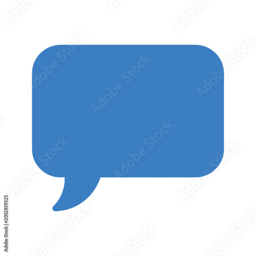 Blue speech bubble icon symbol.
