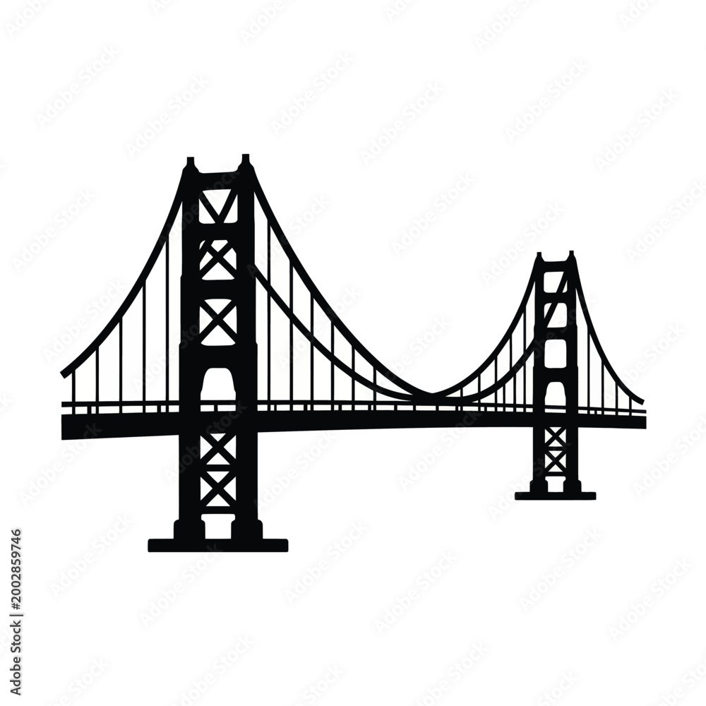 Fototapeta premium Golden Gate Bridge Iconic Landmark Structure.
