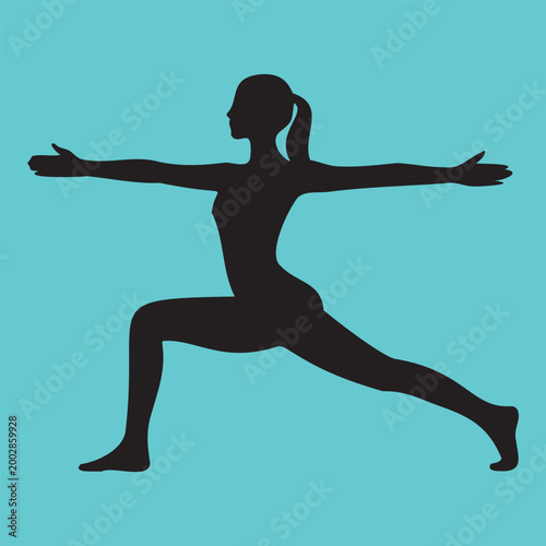 Fitness Girl Yoga Pose Silhouette 