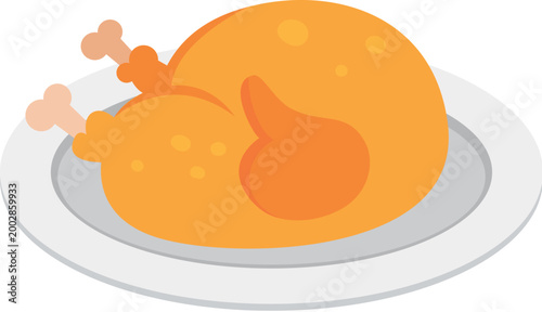 roast chickencartoon style
