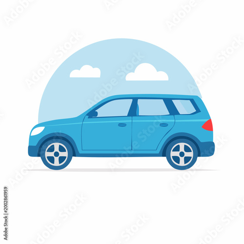 Blue SUV Car Illustration