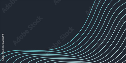 Abstract Wavy Lines on Dark Background.