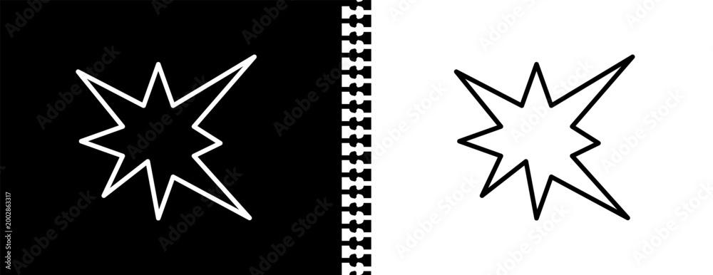 Fototapeta premium explosion UI outline icon in black and white mode - army and war collection.