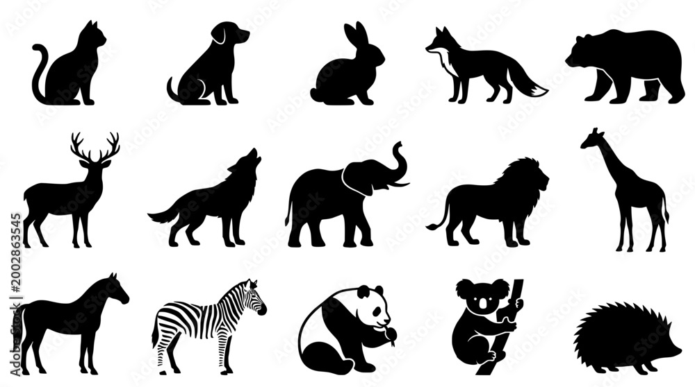 Fototapeta premium Silhouetted Animals of the Wild