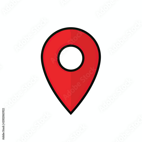 Free Download Red map location pin icon on white background. - GFXLoad