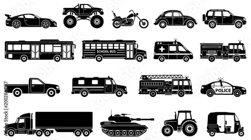 Variety of Vehicles for Transportation Themes