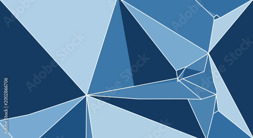 Abstract Geometric Low Poly Background in Shades of Blue