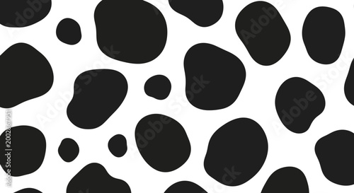 Black and White Cow Print Pattern Texture