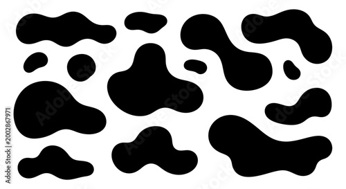 Black and White Cow Print Pattern Vector Illustration