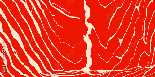 Salmon fillet pattern. Trout fish steak print, abstract raw stylized salmon texture, sushi, sashimi sliced seafood for restaurant menu packaging design, healthy food. Vector background