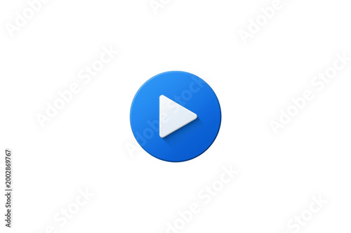 Free Download Blue circle play button icon 3d rendering - GFXLoad