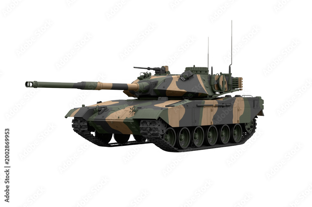 Fototapeta premium Military tank with camouflage design protecting the nation