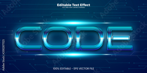 Code editable text effect in modern trend style