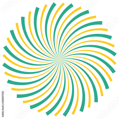 Abstract Green and Yellow Spiral Sunburst Pattern