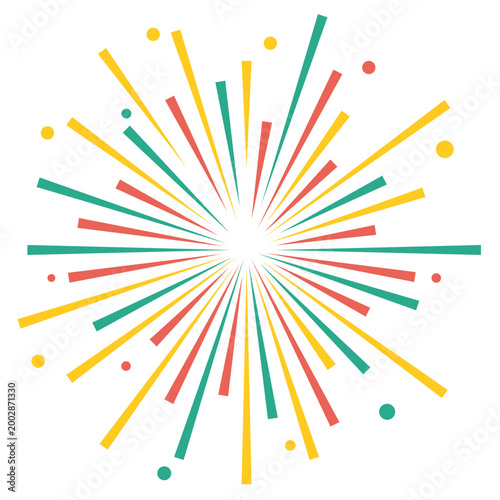 Colorful Abstract Firework Sunburst Illustration