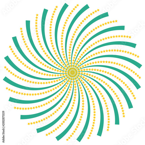 Green and Yellow Abstract Geometric Spiral