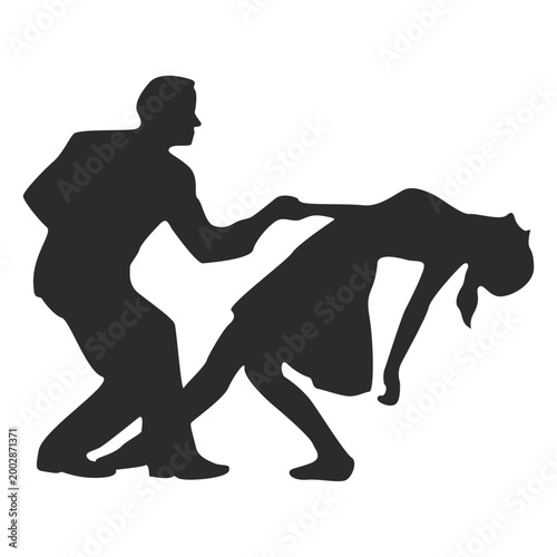 Silhouette of a Romantic Couple Dancing Together