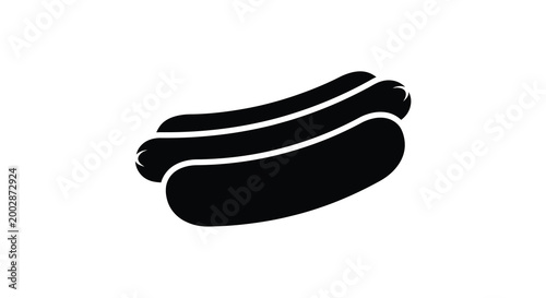 Hot dog silhouette on a white background
