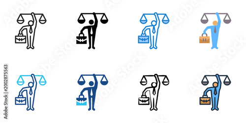 Work ethic icons set multiple style collection. Editable stroke 
