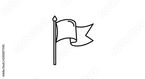 Flag on a pole waving freely.