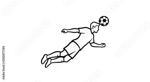 Man Playing Soccer with Ball.