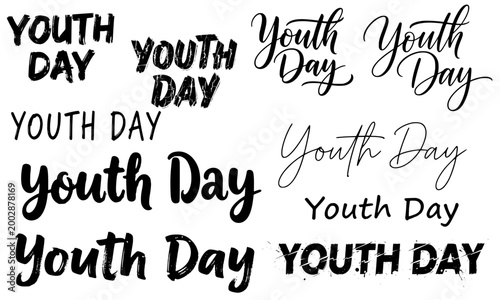 Youth Day Lettering Collection – Bold, Script, and Handwritten Typography Set for Greeting Cards, Social Media, and Celebration Designs