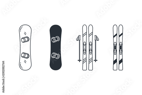 Snowboard and Ski Gear Icons