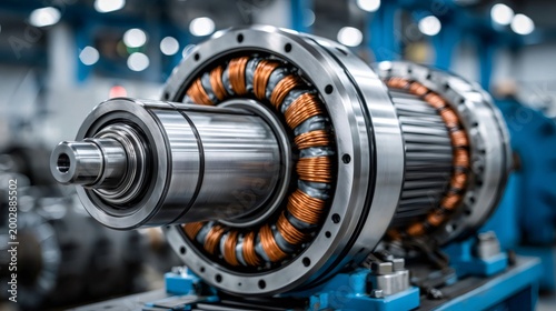 Electric motor assembling with copper windings and rotor shaft